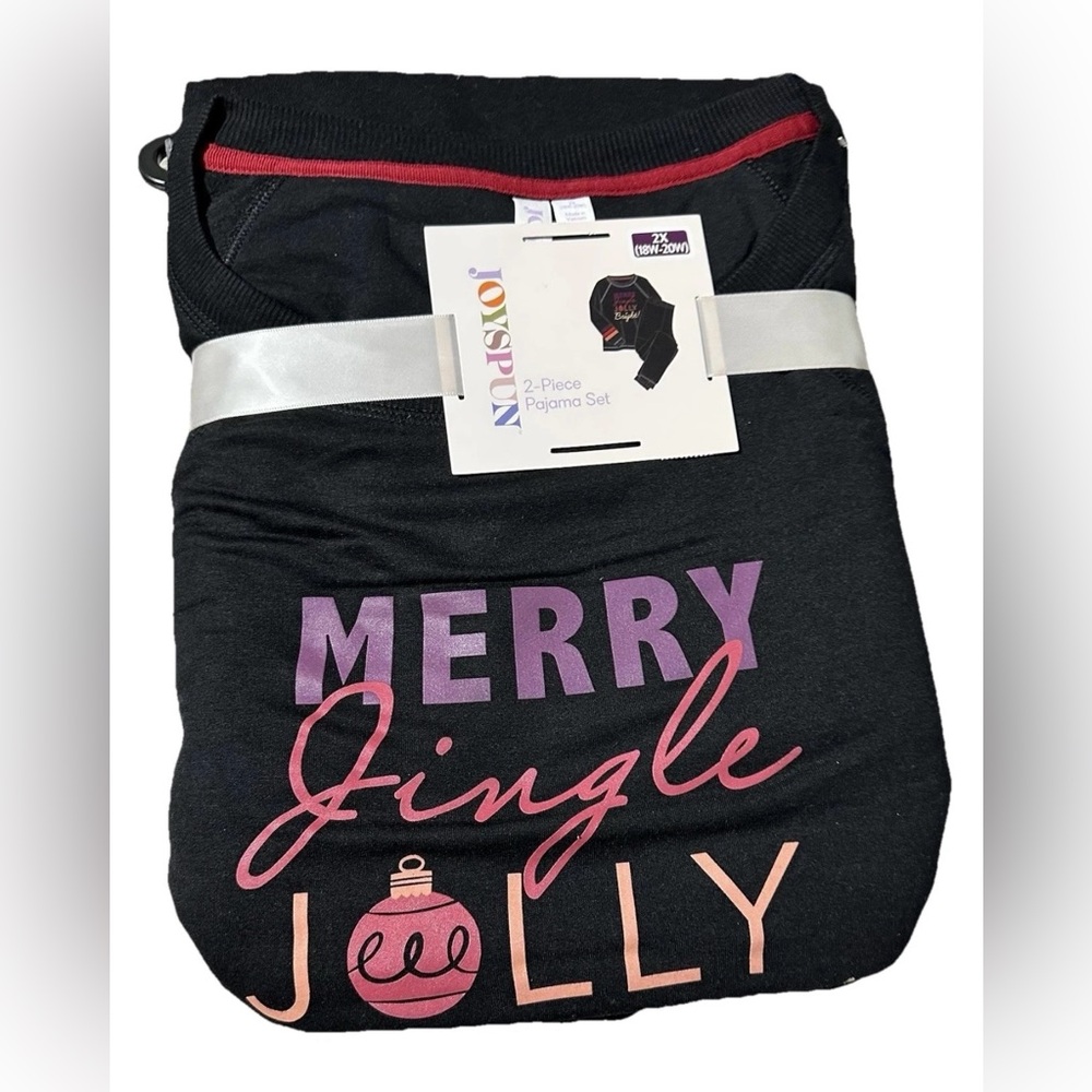 Women’s Christmas Pajama 2 Piece Set  “Merry Jingle Jolly Bright”  2X (18W-20W)